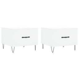 Berkfield Home Coffee Tables 2 pcs White 50x50x40 cm Engineered Wood - Size: 50 x 50 x 40 cm - thumbnail 2