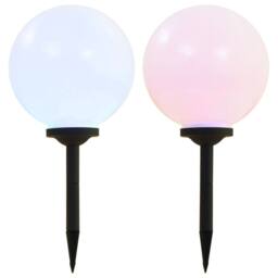 Berkfield Home Outdoor Solar Lamps 2 pcs LED Spherical 30 cm RGB in White
