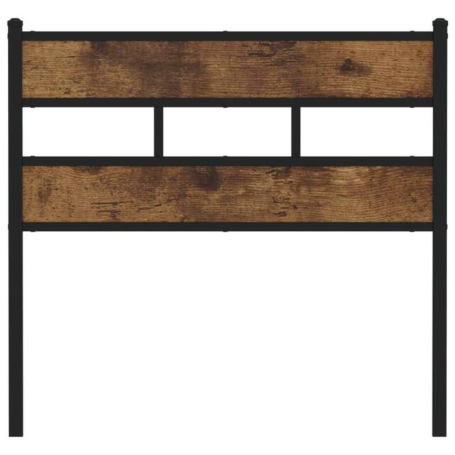 Berkfield Home Headboard Smoked Oak 90 cm Iron & Engineered Wood in Brown - image 1