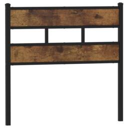 Berkfield Home Headboard Smoked Oak 90 cm Iron & Engineered Wood in Brown - thumbnail 3