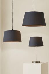 ValueLights Aspen Grey Tapered Easy Fit Pendant Lamp Shade in Pale Grey - Size: Medium - thumbnail 8