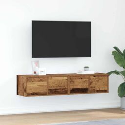 Berkfield Home TV Cabinets 2 pcs Old Wood 60x31x25.5 cm Engineered Wood in Brown - thumbnail 1