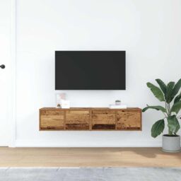 Berkfield Home TV Cabinets 2 pcs Old Wood 60x31x25.5 cm Engineered Wood in Brown - thumbnail 3