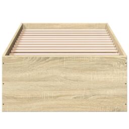 Berkfield Home Bed Frame without Mattress Sonoma Oak 100x200 cm in Brown - thumbnail 4