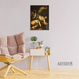 "Artery8 Crucifixion of St. Peter Caravaggio Canvas Wall Art Print in Brown - Size: W18"" x H24""" - thumbnail 3