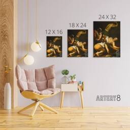 "Artery8 Crucifixion of St. Peter Caravaggio Canvas Wall Art Print in Brown - Size: W18"" x H24""" - thumbnail 4