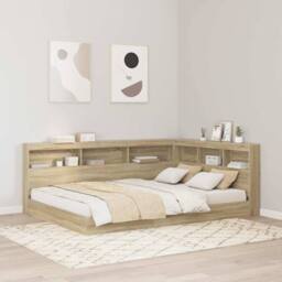 Berkfield Home Storage Headboard with Shelf with Headboard with Storage Sonoma o in Brown - thumbnail 2