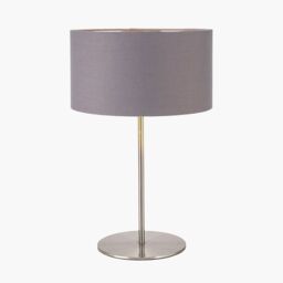 Ruma Set of 2 Elin Brushed Silver & Steel Grey Table Lamp - thumbnail 4