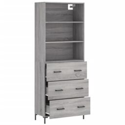 Berkfield Home Highboard Grey Sonoma 69.5x34x180 cm Engineered Wood - thumbnail 4