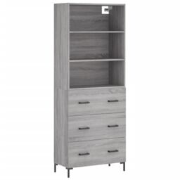 Berkfield Home Highboard Grey Sonoma 69.5x34x180 cm Engineered Wood - thumbnail 2