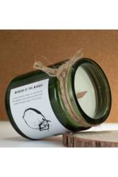 KDMD Greenman Cedar Citrus Soy Candle with Wood Wick Crackle in Green - thumbnail 4
