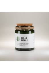 KDMD Greenman Cedar Citrus Soy Candle with Wood Wick Crackle in Green - thumbnail 2