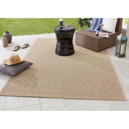 THE RUGS Weatherproof Plain Rug - Indoor Outdoor Durable Easy Clean Minimalist in Beige - Size: 200 cm x 290 cm - thumbnail 5