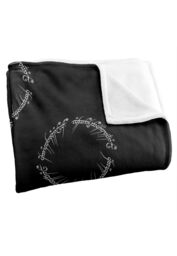 Lord of the Rings The Blanket, 152x127 cm Ring Script Silky Touch Super Soft Throw Blanket in White - thumbnail 3