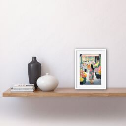 "Artery8 Wall Art Print Danish Pastel Aesthetic Flower Market Woman Watercolour Painting Spring Bouquet Shop Artwork Framed 9X7 Inch - Size: W7"" x H9""" - thumbnail 2