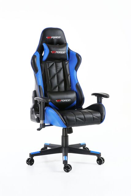 GTForce Pro GT Reclining Sports Racing Office Desk Faux Leather Gaming Chair in Blue - image 1
