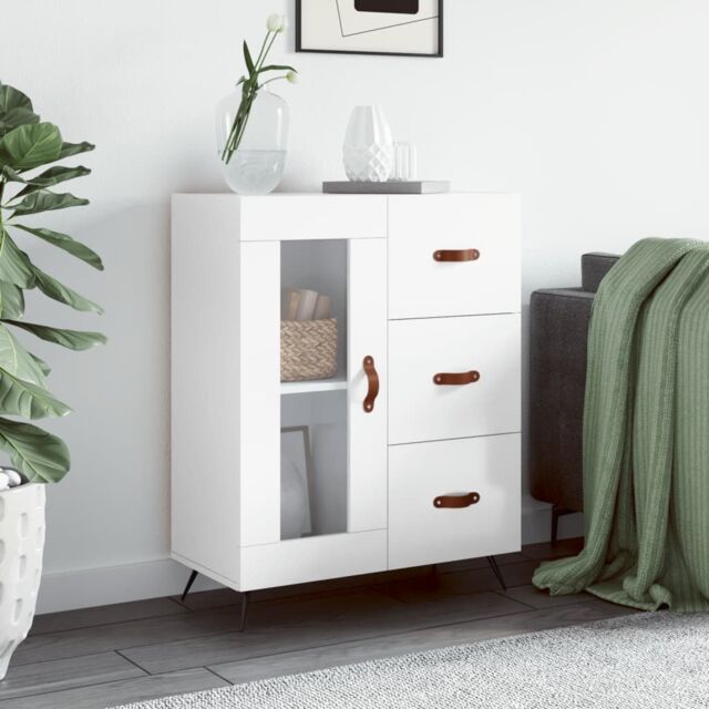 Berkfield Home Sideboard High Gloss White 69.5x34x90 cm Engineered Wood - image 1
