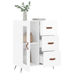 Berkfield Home Sideboard High Gloss White 69.5x34x90 cm Engineered Wood - thumbnail 4