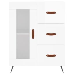 Berkfield Home Sideboard High Gloss White 69.5x34x90 cm Engineered Wood - thumbnail 5