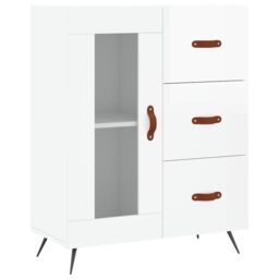 Berkfield Home Sideboard High Gloss White 69.5x34x90 cm Engineered Wood - thumbnail 2