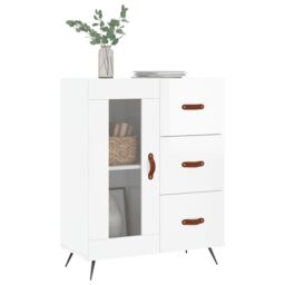 Berkfield Home Sideboard High Gloss White 69.5x34x90 cm Engineered Wood - thumbnail 3