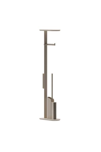 Cosmic Silicone Toilet Brush with Toilet Roll Holder Beige, FLAT Collection in Light Sand - image 1