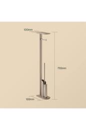 Cosmic Silicone Toilet Brush with Toilet Roll Holder Beige, FLAT Collection in Light Sand - thumbnail 5