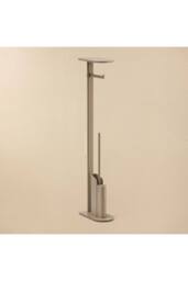 Cosmic Silicone Toilet Brush with Toilet Roll Holder Beige, FLAT Collection in Light Sand - thumbnail 2