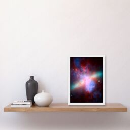 Artery8 Hubble Space Telescope Image M82 Galaxy Collaboration Chandra & Spitzer X-Ray Observatory Blue Red Orange Green Starburst Dust Clouds Art - thumbnail 2