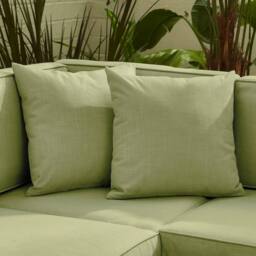 FurnitureboxUK Orlando 6 Seat Modular Outdoor Garden Rattan Sofa in Green - thumbnail 6