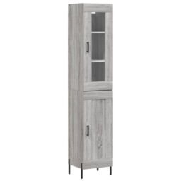 Berkfield Home Highboard Grey Sonoma 34.5x34x180 cm Engineered Wood - thumbnail 2