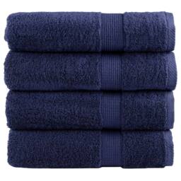 Berkfield Home Premium Hand Towels SOLUND 4pcs Navy Blue 50x100cm 600gsm - thumbnail 2