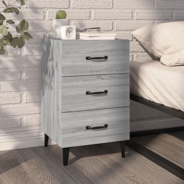 Berkfield Home Bedside Cabinet Grey Sonoma 40x40x66 cm Engineered Wood - Size: 40 x 40 x 66 cm - image 1