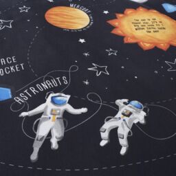 Happy Linen Company Kids Planets Space Rockets Glow In The Dark Navy Blue Duvet Cover Set - Size: Single - thumbnail 4