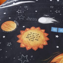 Happy Linen Company Kids Planets Space Rockets Glow In The Dark Navy Blue Duvet Cover Set - Size: Single - thumbnail 5