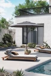 Garden Sanctuary 3-Tier Outdoor Garden Umbrella with Crank & Tilt（Base is not included） in Light Grey - thumbnail 1