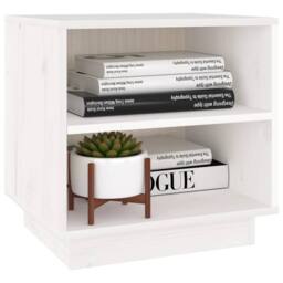 Berkfield Home Bedside Cabinet White 40x34x40 cm Solid Wood Pine - Size: 40 x 34 x 40 cm - thumbnail 4