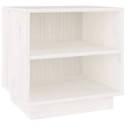 Berkfield Home Bedside Cabinet White 40x34x40 cm Solid Wood Pine - Size: 40 x 34 x 40 cm - thumbnail 1