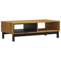 Berkfield Home Beautiful Coffee Table FLAM 100x50x32.5 cm Solid Wood Pine in Brown - thumbnail 3
