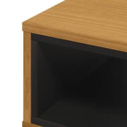 Berkfield Home Beautiful Coffee Table FLAM 100x50x32.5 cm Solid Wood Pine in Brown - thumbnail 7