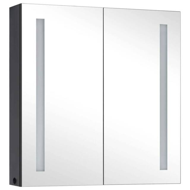 Berkfield Home LED Bathroom Mirror Cabinet 62x14x60 cm in Black - Size: 62 x 14 x 60 cm - image 1