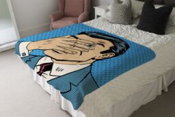 Benjamin Tate Design retro style Halftone Designer Blanket in Natural - Size: 120 cm x 150 cm - thumbnail 4