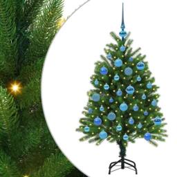 Berkfield Home Realistic Christmas Tree with 150 LEDs with Stand Green 120 cm PE - thumbnail 3