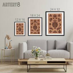 "Artery8 Medieval Botanical Pattern GA & MA Audsley Framed Canvas Wall Art in Pink - Size: W12"" x H16""" - thumbnail 4