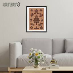 "Artery8 Medieval Botanical Pattern GA & MA Audsley Framed Canvas Wall Art in Pink - Size: W12"" x H16""" - thumbnail 3