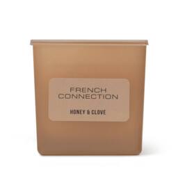 French Connection Glass Candle with Lid Honey & Clove 190g Single Wick in Brown - thumbnail 3