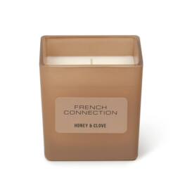 French Connection Glass Candle with Lid Honey & Clove 190g Single Wick in Brown - thumbnail 4