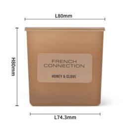 French Connection Glass Candle with Lid Honey & Clove 190g Single Wick in Brown - thumbnail 2