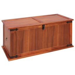 Berkfield Home Storage Chest 79x34x32 cm Solid Acacia Wood in Brown - Size: 79 x 34 x 32 cm - thumbnail 3