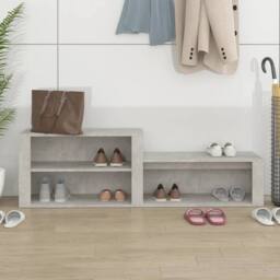 Berkfield Home Shoe Cabinet Concrete Grey 150x35x45 cm Engineered Wood - Size: 150 x 35 x 45 cm - thumbnail 3